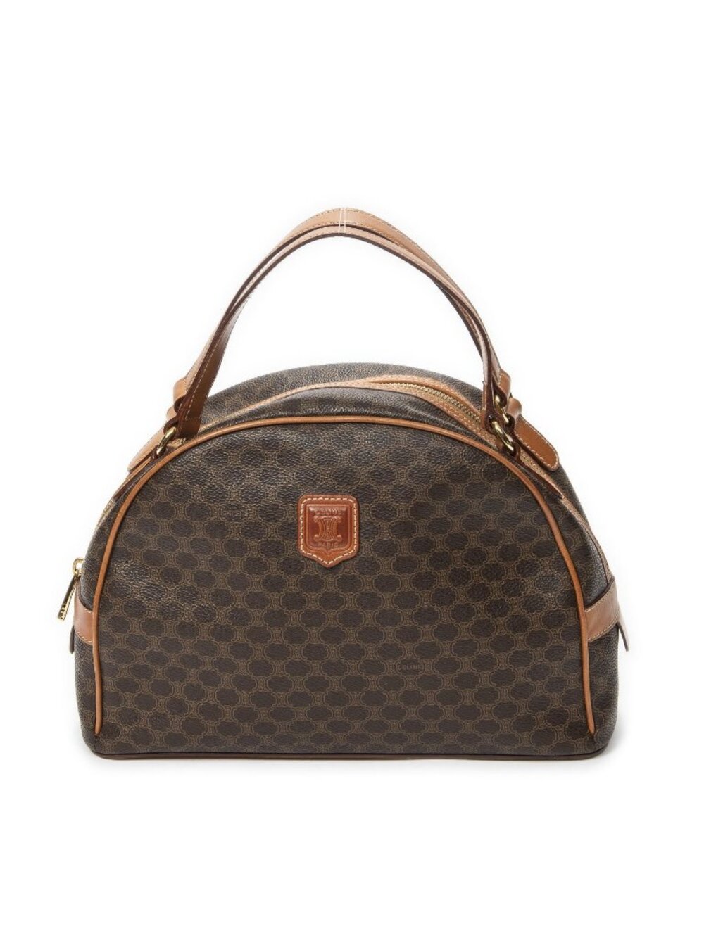 Celine Vintage Dome Top Handle Brown Macadam Canvas